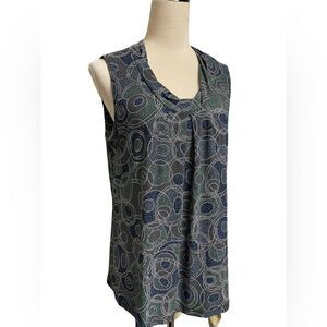 Susan Lawrence Multicolored Geometric Designed Sleeveless Top (Size: LP)